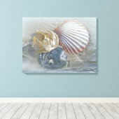 Seashellen en Surf Canvas Afdruk (Insitu (Houten vloer))