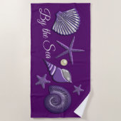 Seashellen van Paars Strandlaken (Voorkant)