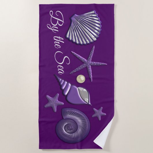 Seashellen van Paars Strandlaken (Voorkant)