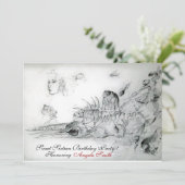 SEASHELLEN ZWEET SIXTEEN PARTIJ, Ruby Monogram Kaart (Staand voorkant)