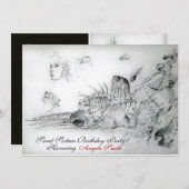 SEASHELLEN ZWEET SIXTEEN PARTIJ, Ruby Monogram Kaart (Voorkant / Achterkant)