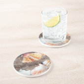 Seashells 2 zandsteen onderzetter (Zijkant)