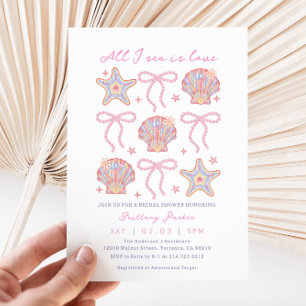 Seashells All I Zee is Love Beach Vrijgezellenfees Kaart