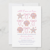 Seashells All I Zee is Love Beach Vrijgezellenfees Kaart (Voorkant)