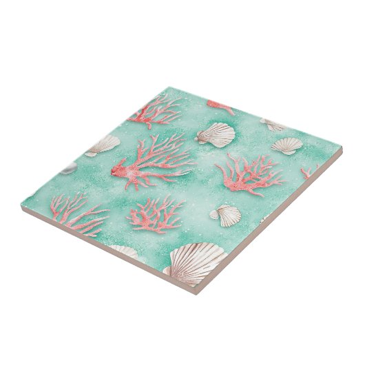Seashells and Ocean Waves Pattern (12) Tegeltje (Zijkant)