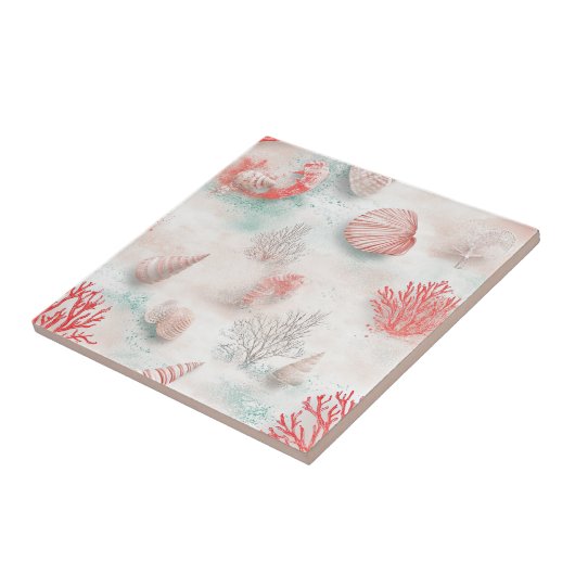 Seashells and Ocean Waves Pattern (7) Tegeltje (Zijkant)