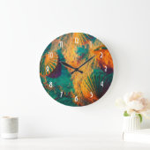 Seashells and Sand in Green and Orange Grote Klok (Huis)