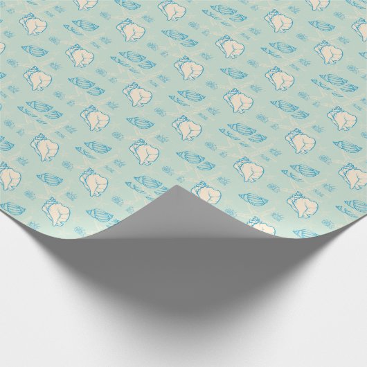 Seashells and starfish cadeaupapier (Hoek)