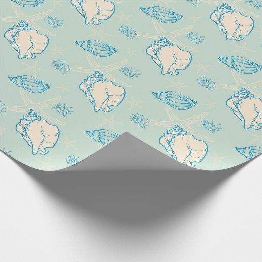 seashells and starfish cadeaupapier (Hoek)