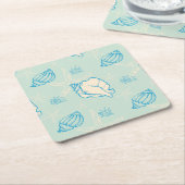 Seashells and starfish kartonnen onderzetters (Schuin)