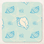 Seashells and starfish kartonnen onderzetters (Voorkant)