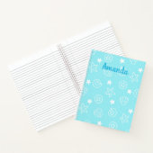 Seashells and Starfish Light Blue Pattern Notitieboek (Binnen)