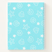 Seashells and Starfish Light Blue Pattern Notitieboek (Achterkant)