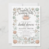Seashells and Wedding Bells Beach Bridal Shower Kaart (Voorkant)