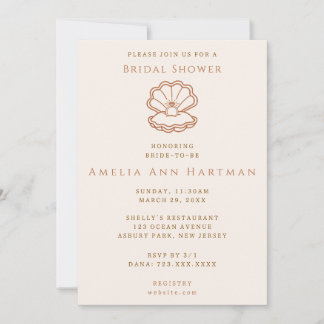 Seashells and Wedding Bells Bridal Invitation Kaart