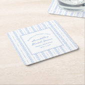 Seashells and Wedding Bells Bridal Shower Coastal Kartonnen Onderzetters (Schuin)