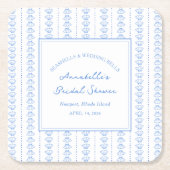 Seashells and Wedding Bells Bridal Shower Coastal  Kartonnen Onderzetters (Voorkant)