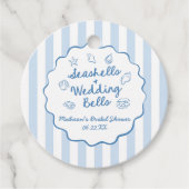 Seashells and Wedding Bells Coastal Bridal Shower Bedankjes Labels (Voorkant)