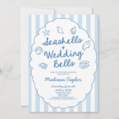 Seashells and Wedding Bells Coastal Bridal Shower Kaart (Voorkant)