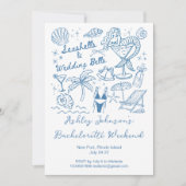 Seashells and wedding bells mermaid Bachelorette Kaart (Voorkant)