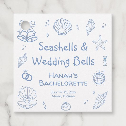 Seashells Bachelorette Party Bedankjes Labels (Voorkant)