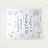 Seashells Bachelorette Party Welkom Wandkleed (Voorkant (horizontaal))