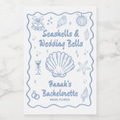 Seashells Bachelorette Party Wijn Etiket (Enkel label)