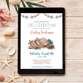 Seashells Beach Baby shower Kaart