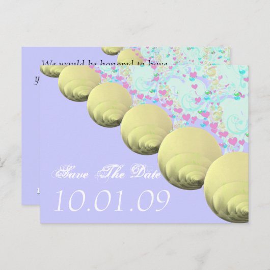 SeaShells Beach Bruiloft Aankondigingskaart (Voorkant / Achterkant)