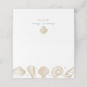 Seashells Beach bruiloft nautische escort Plaatskaartje (Buitenkant ongevouwen)