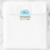 Seashells Beach Bruiloft Thema Envelope Seals Labe Ronde Sticker (Tas)