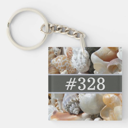 Seashells Beach Business Hotel Room Number Sleutelhanger (voorkant)