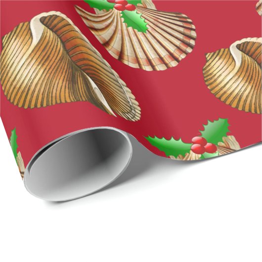 Seashells Beach Kerstmis Cadeaupapier (Rol Hoek)