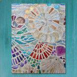 Seashells Beach Patroon Legpuzzel<br><div class="desc">Deze puzzel is voorzien van een afdruk van mijn Beach Mosaic. Het is gemaakt met gevonden schalen en kleine fragmenten van gekleurd glas. Originele mozaïek © Michele Davies</div>