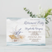 Seashells Beach Retirement Party Kaart (Staand voorkant)