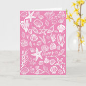 Seashells Beach Shells Ocean Happy Birthday Kaart (Gele Bloem)