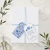 Seashells Beach Wedding Blauw Wit Schattige Seasid Cadeaulabel