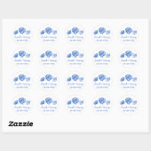Seashells Beach Wedding Blue White CUSTOM  Ronde Sticker (Vel)