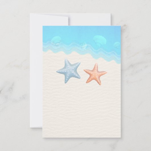 Seashells Beach Wedding Kaart (Achterkant)