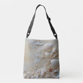 Seashells Beach Witte Parels Zeesterren Crossbody Tas (Achterkant)