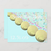 SeaShells BeachBruiloft Aankondigingskaart (Voorkant / Achterkant)