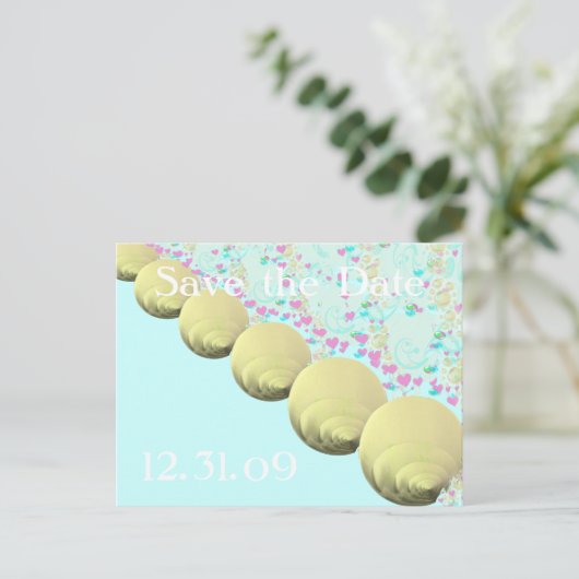 SeaShells BeachBruiloft Aankondigingskaart (Staand voorkant)