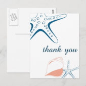 Seashells Bedankt Briefkaart (Voorkant / Achterkant)