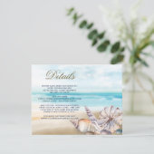 Seashells Bericht in een fles | Gastgegevens Informatiekaartje (Staand voorkant)