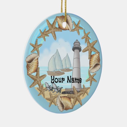 Seashells Biloxi Lighthouse Ornament (Rechts)