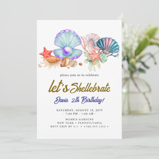 seashells  Birthday  Kaart (Staand voorkant)