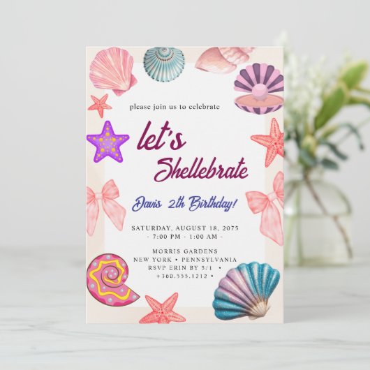 seashells Birthday Kaart (Staand voorkant)