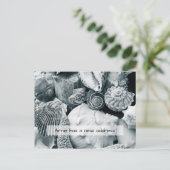 Seashells Black and White New Address Notice Briefkaart (Staand voorkant)