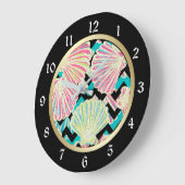 Seashells Black Chevron Grote Klok (Hoek)