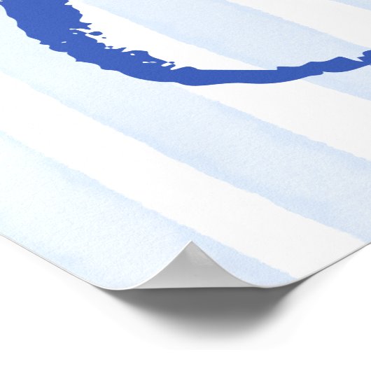 Seashells blauwe golvende grens strand bruiloft we poster (Hoek)